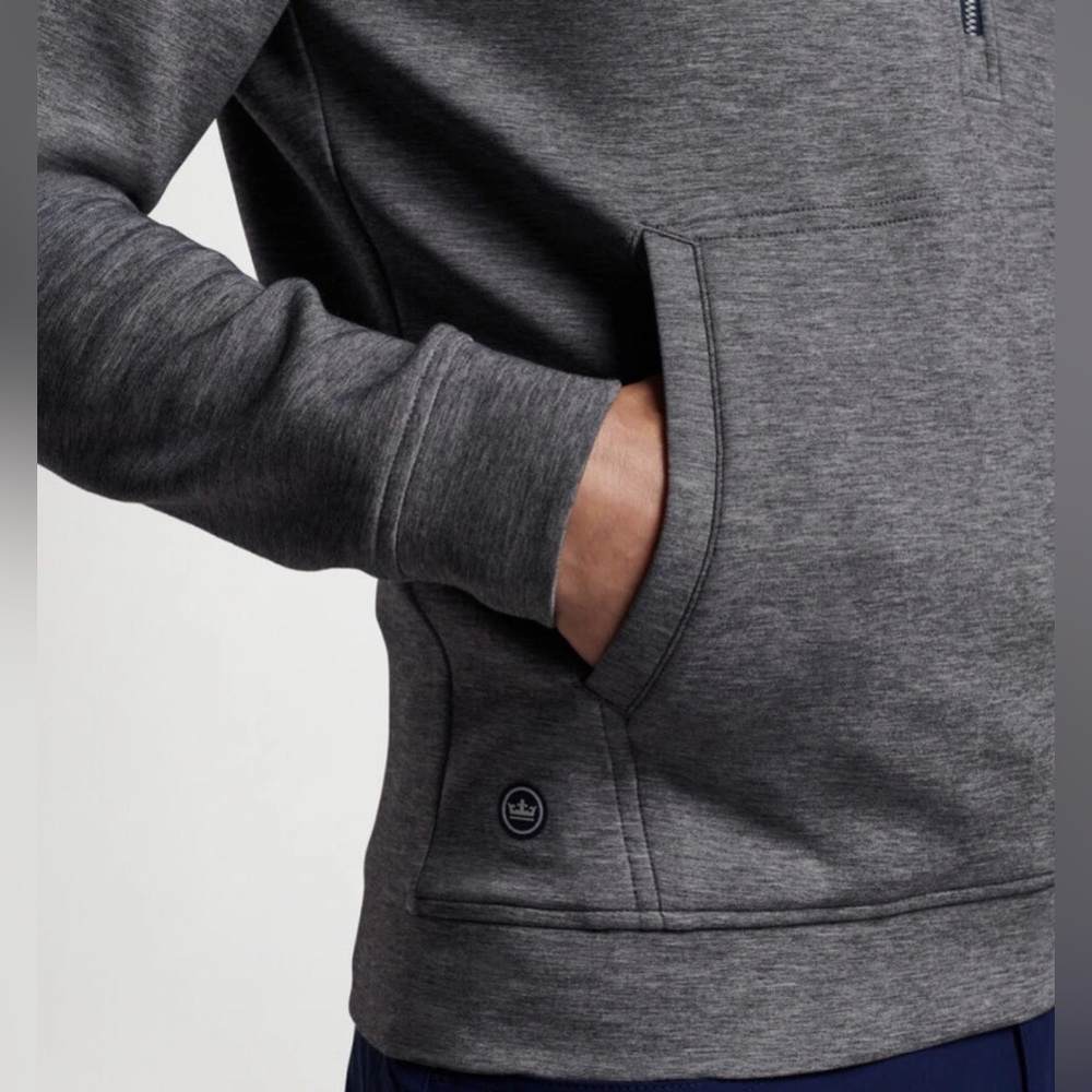 Peter Millar Iron Gray Winsome Half-Zip Hoodie MS24XZ16 Golf Pullover - Picture 4 of 6
